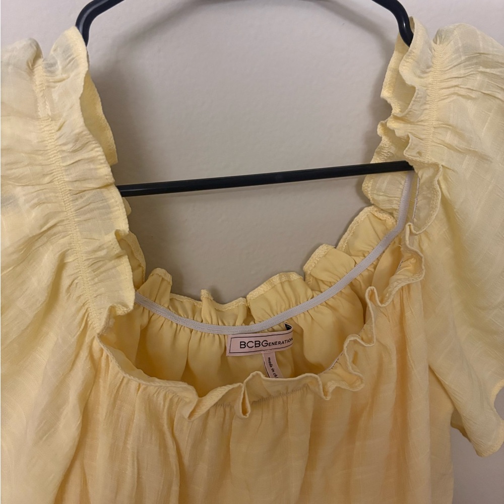 BCBGeneration Light Yellow Ruffled Dress πππ - Picture 6 of 6